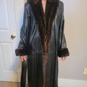 Italian Leather & Mink Coat